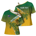 Australia Indigenous Personalised Wallabies Cross Shoulder Shirt Rugby Rivals