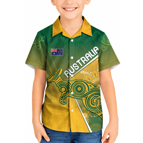 Australia Indigenous Personalised Wallabies Kid Hawaiian Shirt Rugby Rivals