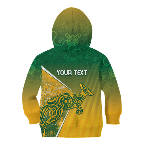Australia Indigenous Personalised Wallabies Kid Hoodie Rugby Rivals