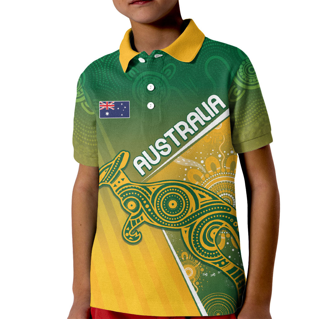 Australia Indigenous Personalised Wallabies Kid Polo Shirt Rugby Rivals