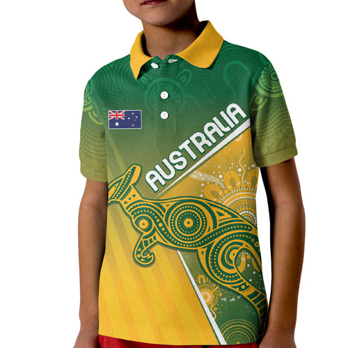 Australia Indigenous Personalised Wallabies Kid Polo Shirt Rugby Rivals