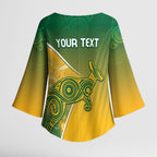 Australia Indigenous Personalised Wallabies Kimono Sleeve Blouse Rugby Rivals