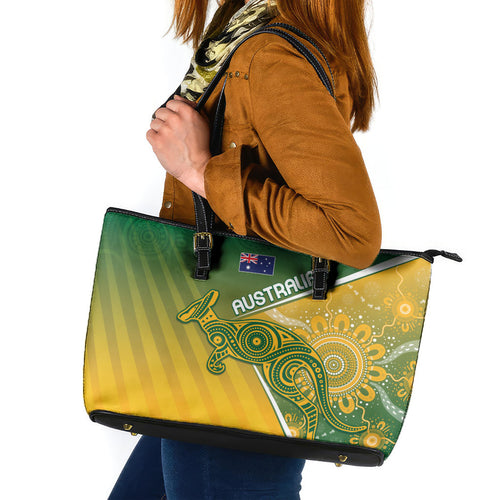 Australia Indigenous Wallabies Leather Tote Bag Rugby Rivals