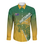 Australia Indigenous Personalised Wallabies Long Sleeve Button Shirt Rugby Rivals