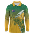 Australia Indigenous Personalised Wallabies Long Sleeve Polo Shirt Rugby Rivals