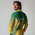Australia Indigenous Personalised Wallabies Long Sleeve Polo Shirt Rugby Rivals