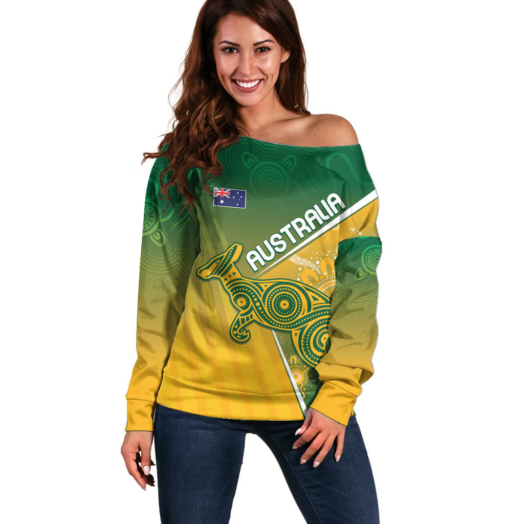 Australia Indigenous Personalised Wallabies Off Shoulder Sweater Rugby Rivals