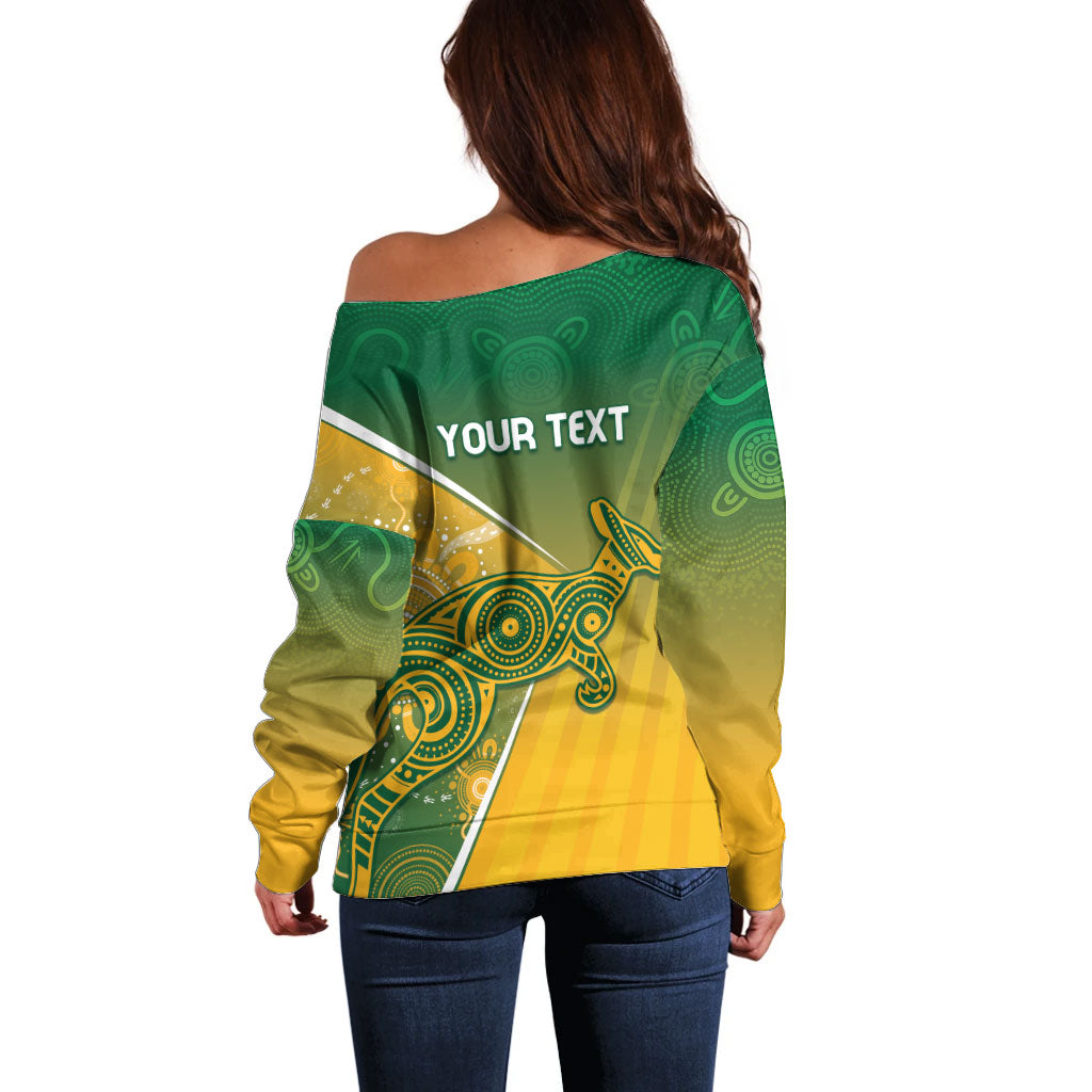 Australia Indigenous Personalised Wallabies Off Shoulder Sweater Rugby Rivals