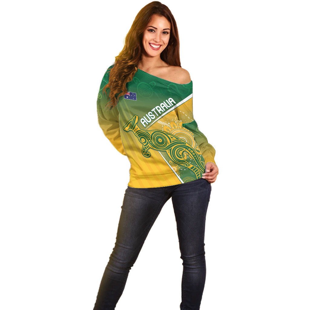 Australia Indigenous Personalised Wallabies Off Shoulder Sweater Rugby Rivals