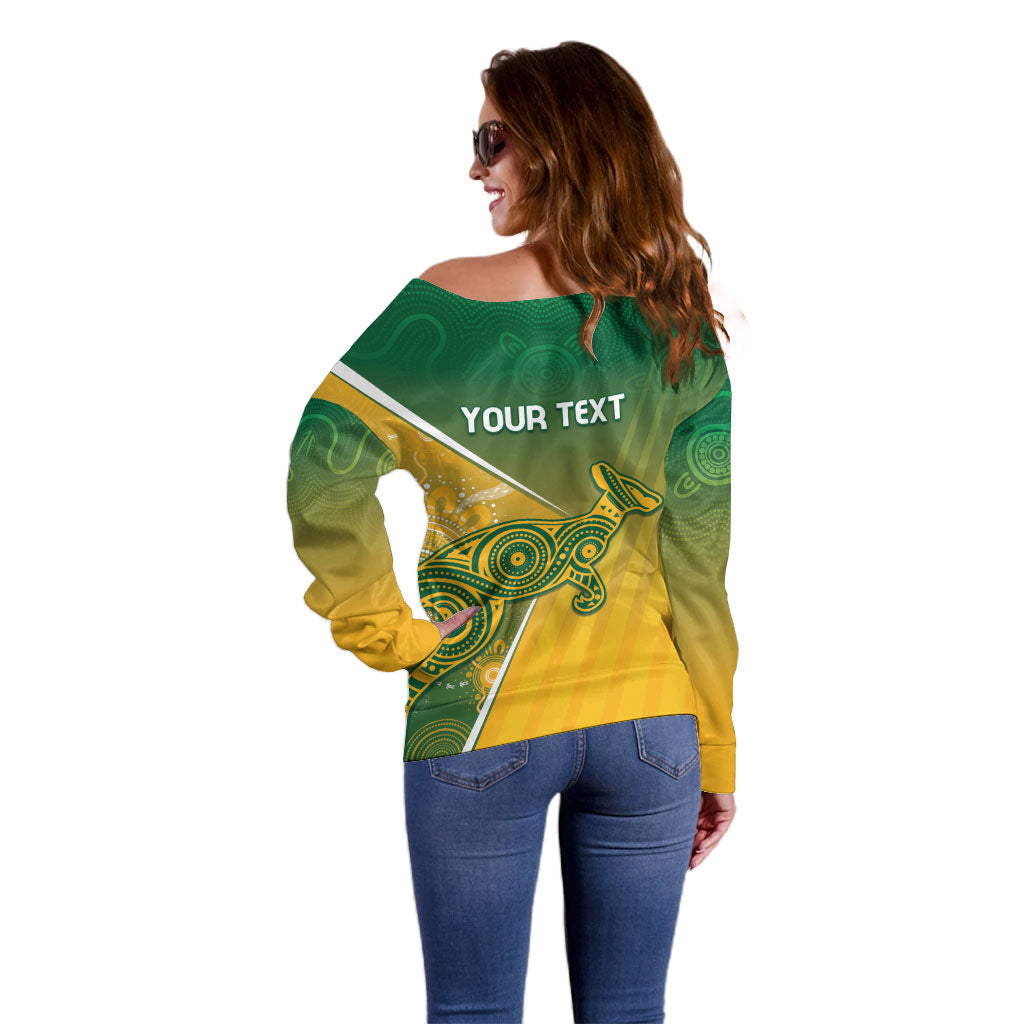 Australia Indigenous Personalised Wallabies Off Shoulder Sweater Rugby Rivals