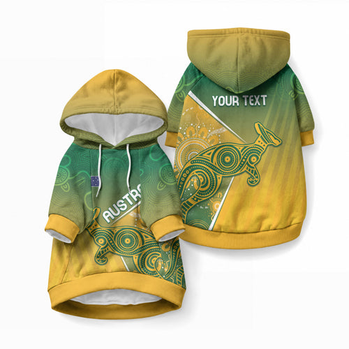 Australia Indigenous Personalised Wallabies Pet Hoodie Rugby Rivals