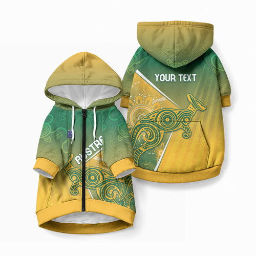 Australia Indigenous Personalised Wallabies Pet Hoodie Rugby Rivals