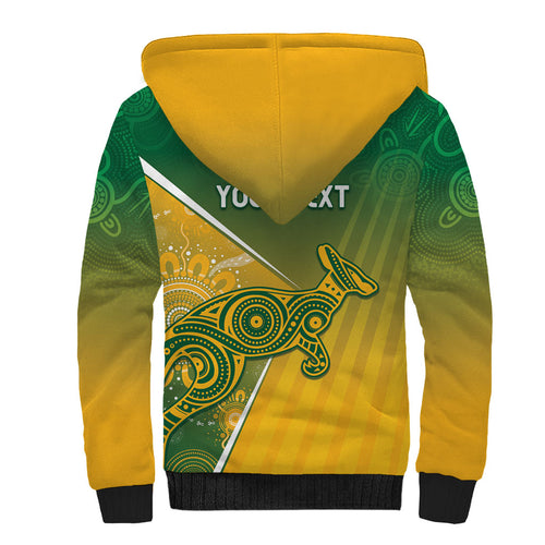 Australia Indigenous Personalised Wallabies Sherpa Hoodie Rugby Rivals