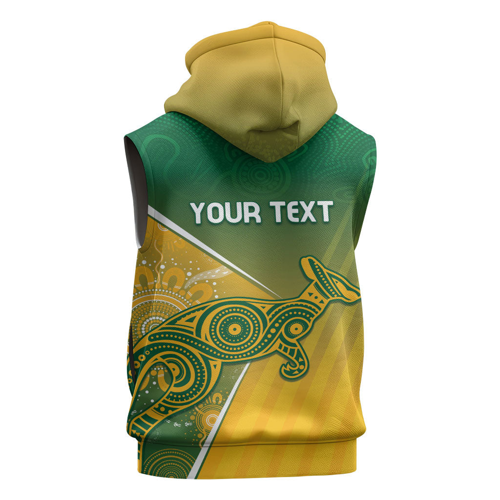 Australia Indigenous Personalised Wallabies Sleeveless Hoodie Rugby Rivals