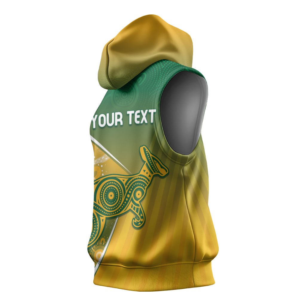 Australia Indigenous Personalised Wallabies Sleeveless Hoodie Rugby Rivals