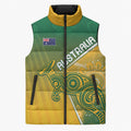Australia Indigenous Personalised Wallabies Sleeveless Puffer Jacket Rugby Rivals