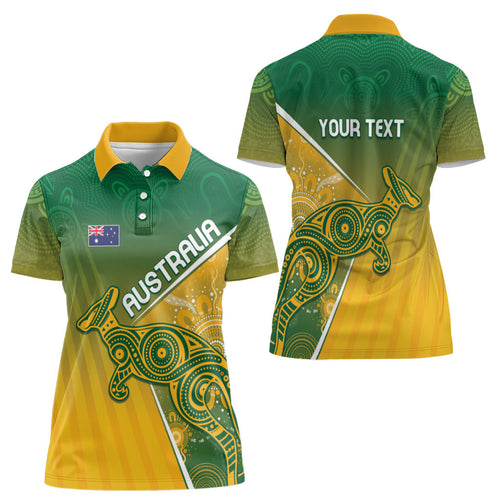 Australia Indigenous Personalised Wallabies Women Polo Shirt Rugby Rivals