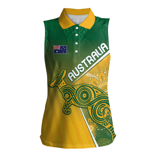 Australia Indigenous Personalised Wallabies Women Sleeveless Polo Shirt Rugby Rivals