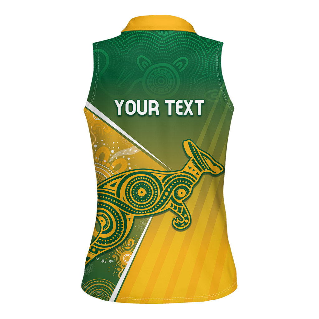 Australia Indigenous Personalised Wallabies Women Sleeveless Polo Shirt Rugby Rivals