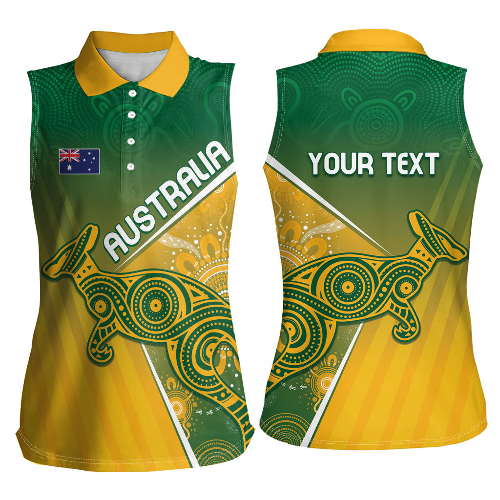 Australia Indigenous Personalised Wallabies Women Sleeveless Polo Shirt Rugby Rivals