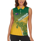 Australia Indigenous Personalised Wallabies Women Sleeveless Polo Shirt Rugby Rivals