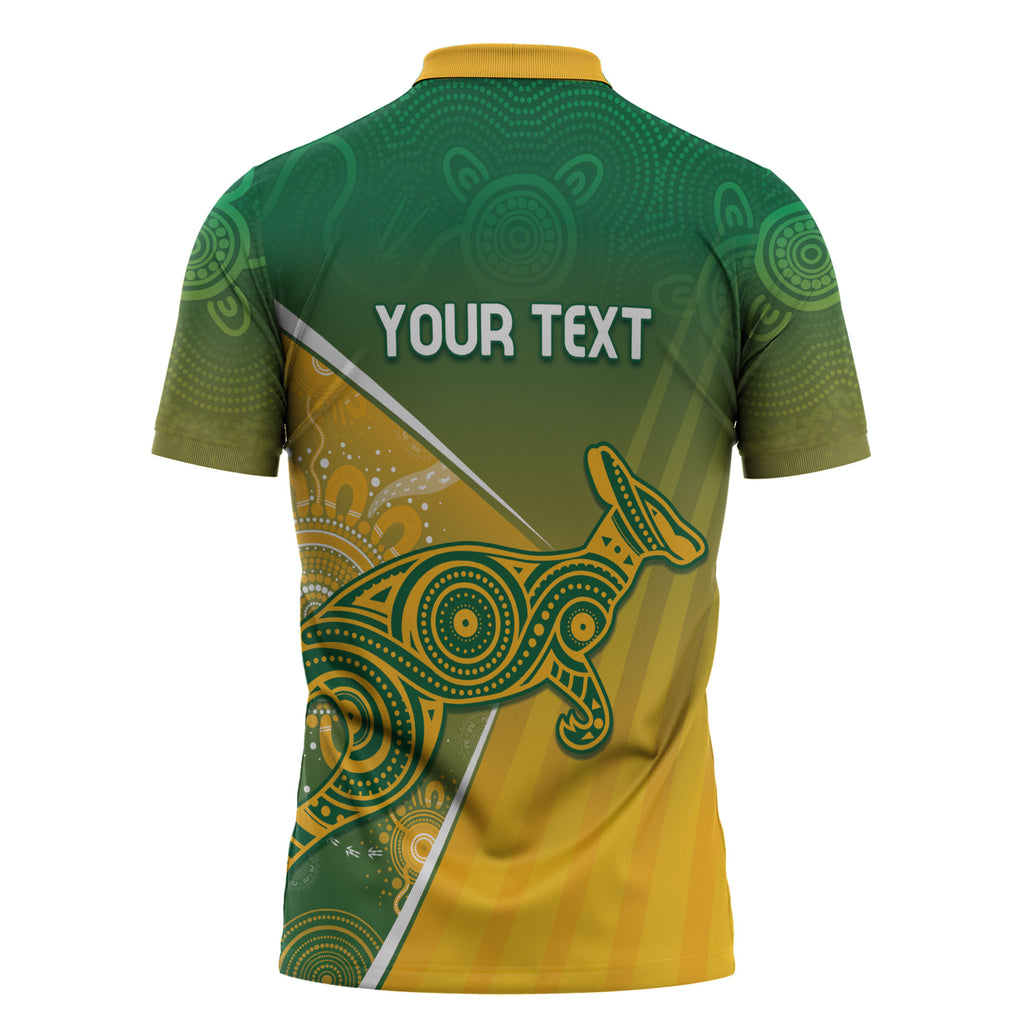 Australia Indigenous Personalised Wallabies Zipper Polo Shirt Rugby Rivals