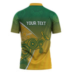 Australia Indigenous Personalised Wallabies Zipper Polo Shirt Rugby Rivals