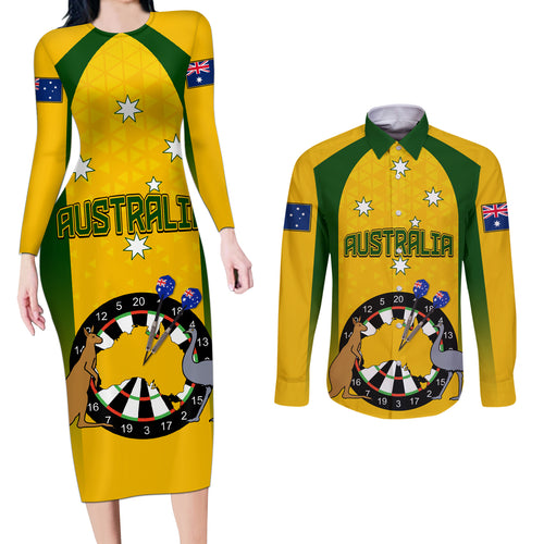 custom-australia-darts-couples-matching-long-sleeve-bodycon-dress-and-long-sleeve-button-shirt-national-color-basic