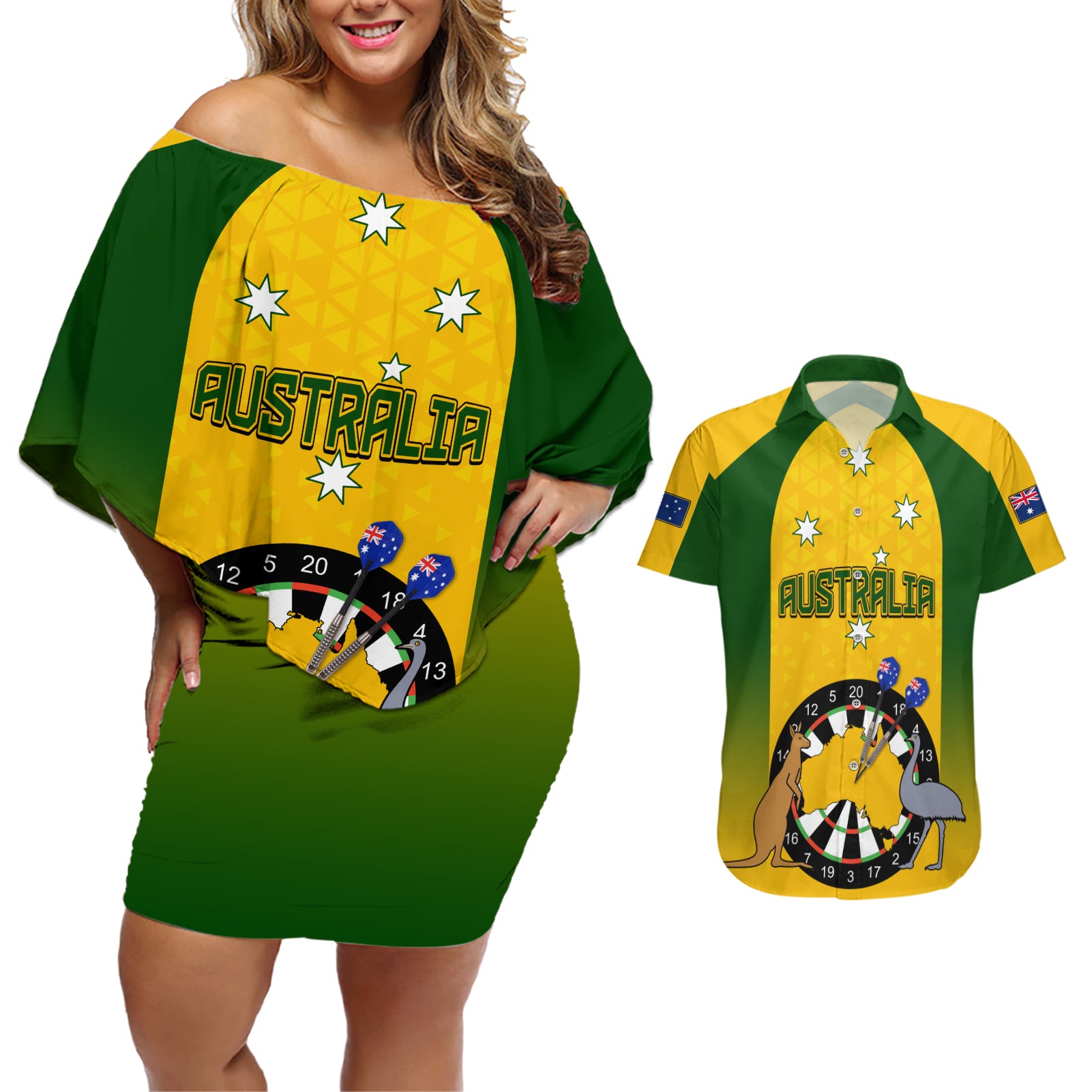 custom-australia-darts-couples-matching-off-shoulder-short-dress-and-hawaiian-shirt-national-color-basic
