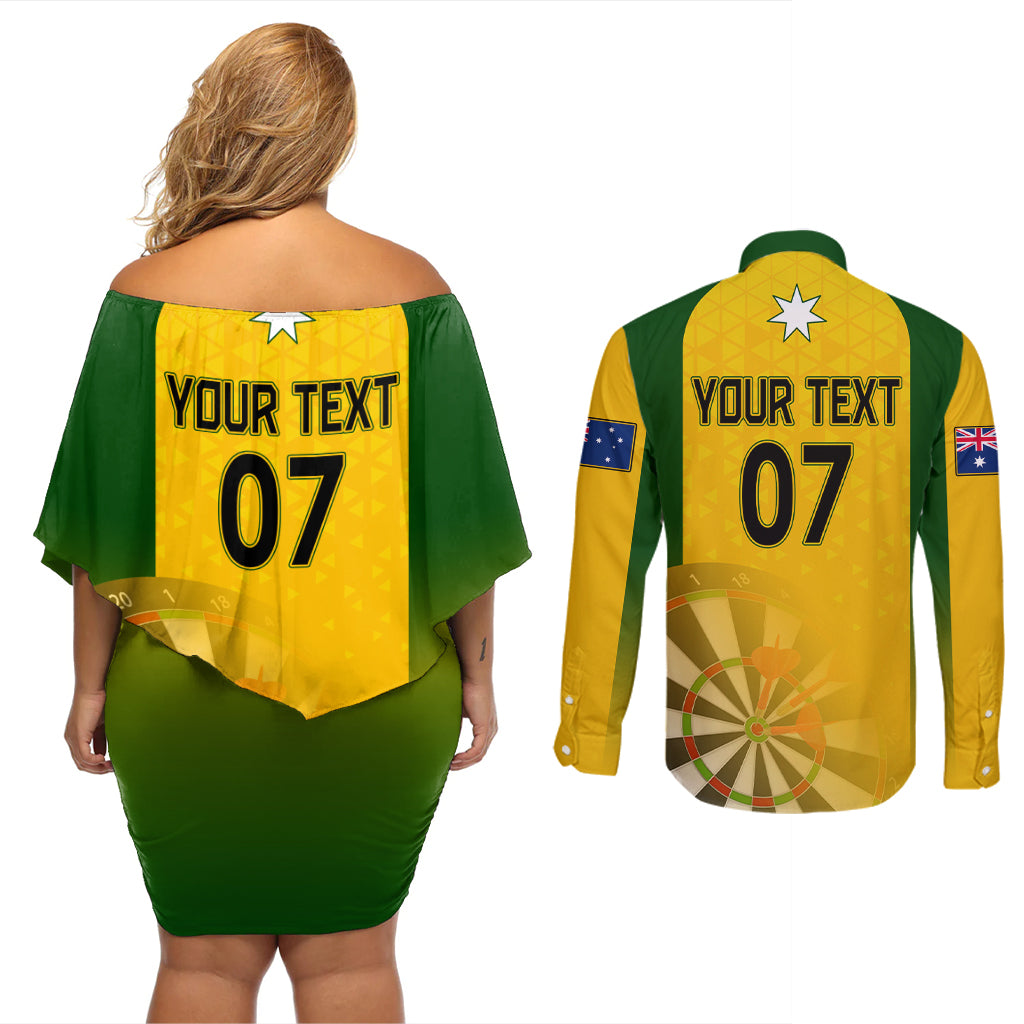 custom-australia-darts-couples-matching-off-shoulder-short-dress-and-long-sleeve-button-shirt-national-color-basic