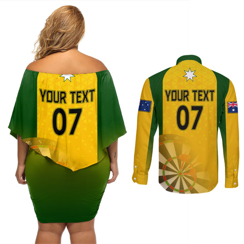 custom-australia-darts-couples-matching-off-shoulder-short-dress-and-long-sleeve-button-shirt-national-color-basic