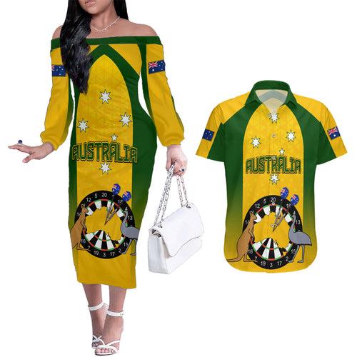 custom-australia-darts-couples-matching-off-the-shoulder-long-sleeve-dress-and-hawaiian-shirt-national-color-basic