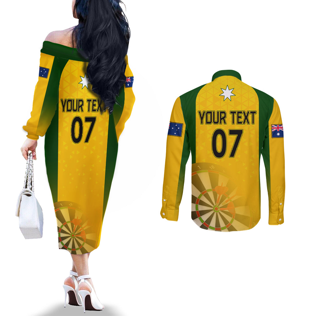 custom-australia-darts-couples-matching-off-the-shoulder-long-sleeve-dress-and-long-sleeve-button-shirt-national-color-basic