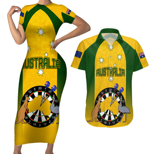 custom-australia-darts-couples-matching-short-sleeve-bodycon-dress-and-hawaiian-shirt-national-color-basic