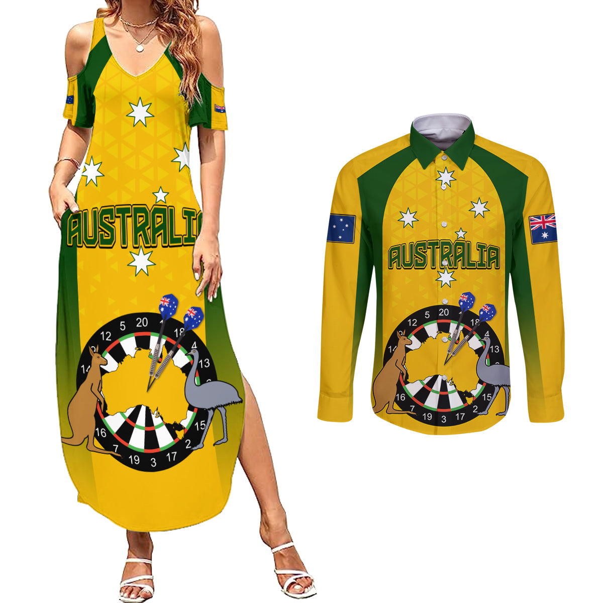 custom-australia-darts-couples-matching-summer-maxi-dress-and-long-sleeve-button-shirt-national-color-basic