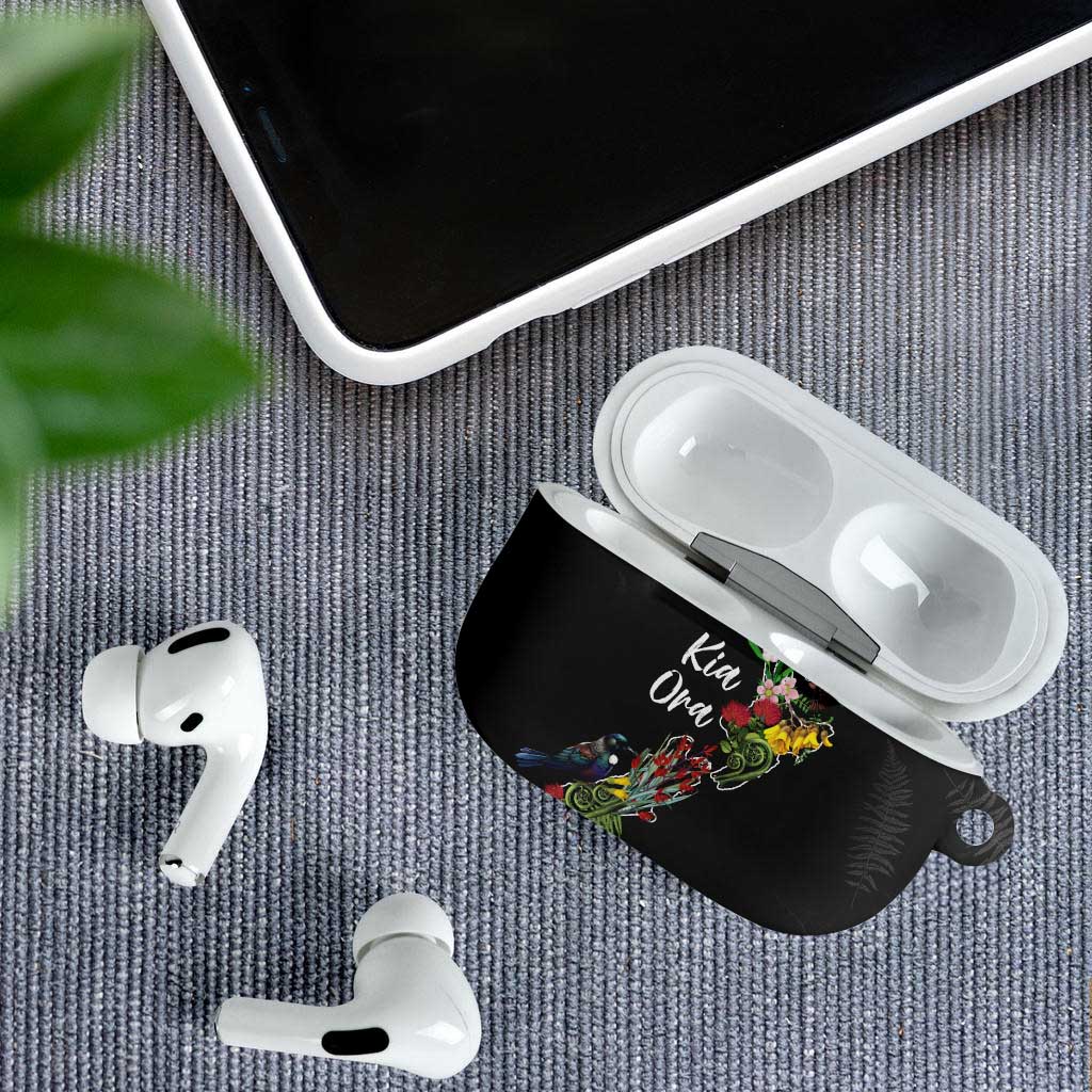 Kia Ora New Zealand Floral AirPods Case Black - Aussie Hoodie