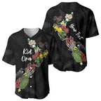 Kia Ora New Zealand Floral Personalized Baseball Jersey Black - Aussie Hoodie