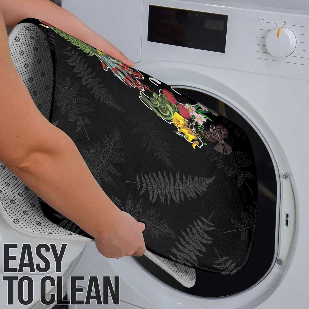 Kia Ora New Zealand Floral Bathroom Set Black - Aussie Hoodie