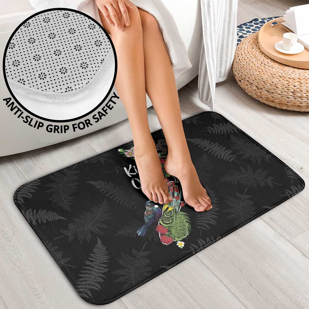 Kia Ora New Zealand Floral Bathroom Set Black - Aussie Hoodie