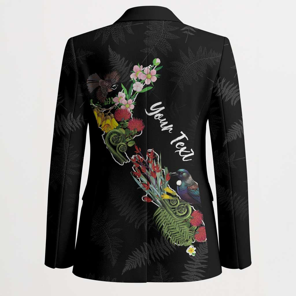 Kia Ora New Zealand Floral Personalized Blazer Black - Aussie Hoodie