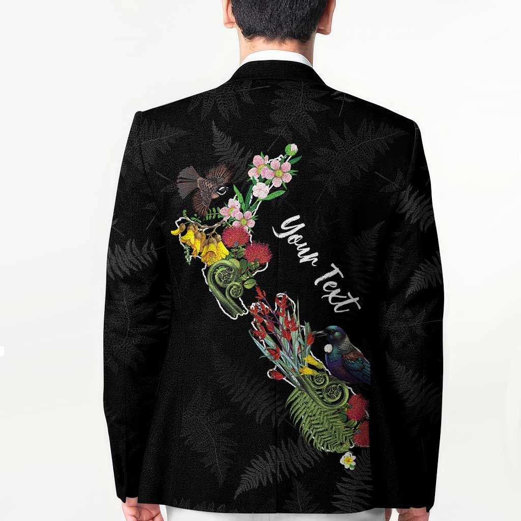Kia Ora New Zealand Floral Personalized Blazer Black - Aussie Hoodie
