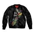 Kia Ora New Zealand Floral Personalized Bomber Jacket Black - Aussie Hoodie