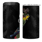 Kia Ora New Zealand Floral 4 in 1 Can Cooler Tumbler Black - Aussie Hoodie