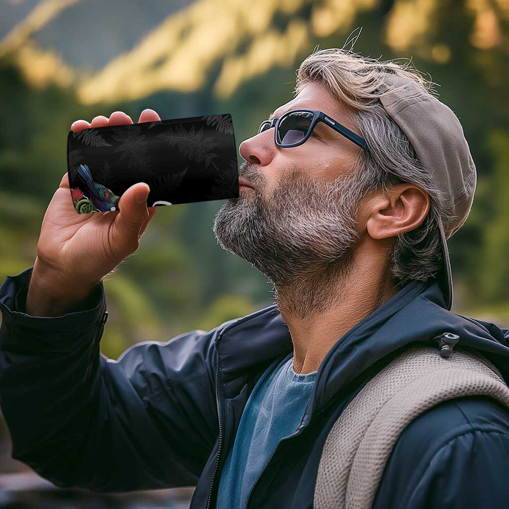 Kia Ora New Zealand Floral 4 in 1 Can Cooler Tumbler Black - Aussie Hoodie