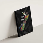 Kia Ora New Zealand Floral Canvas Wall Art Black - Aussie Hoodie