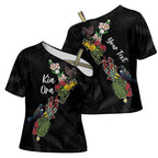Kia Ora New Zealand Floral Personalized Cross Shoulder Shirt Black - Aussie Hoodie