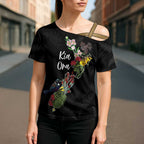 Kia Ora New Zealand Floral Personalized Cross Shoulder Shirt Black - Aussie Hoodie
