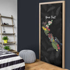 Kia Ora New Zealand Floral Personalized Door Cover Black - Aussie Hoodie