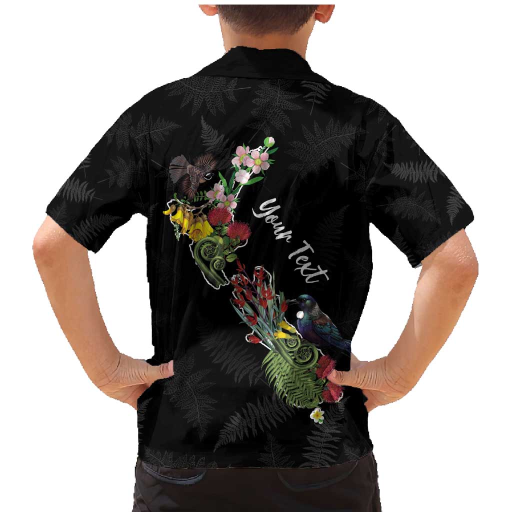 Kia Ora New Zealand Floral Personalized Family Matching Mermaid Dress and Hawaiian Shirt Black - Aussie Hoodie