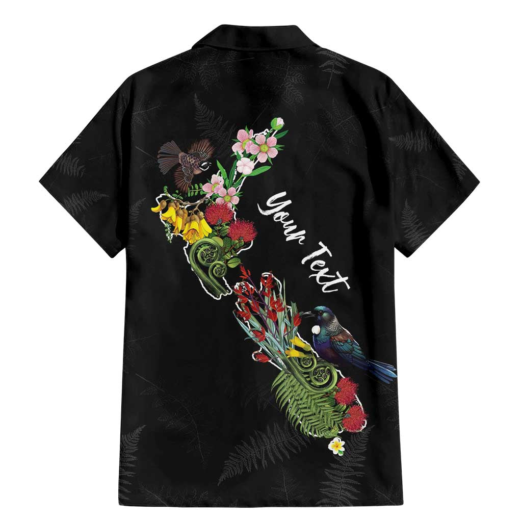 Kia Ora New Zealand Floral Personalized Family Matching Mermaid Dress and Hawaiian Shirt Black - Aussie Hoodie